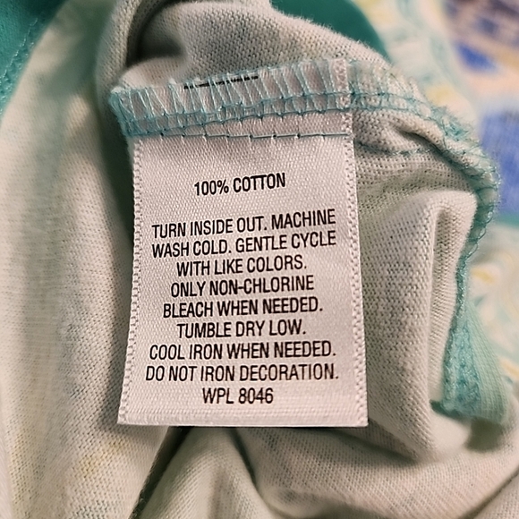 JM Collection 3/4 Sleeve Teal Paisley Design Tunic Shirt. Embellished Sz 2X NWOT - Picture 13 of 13